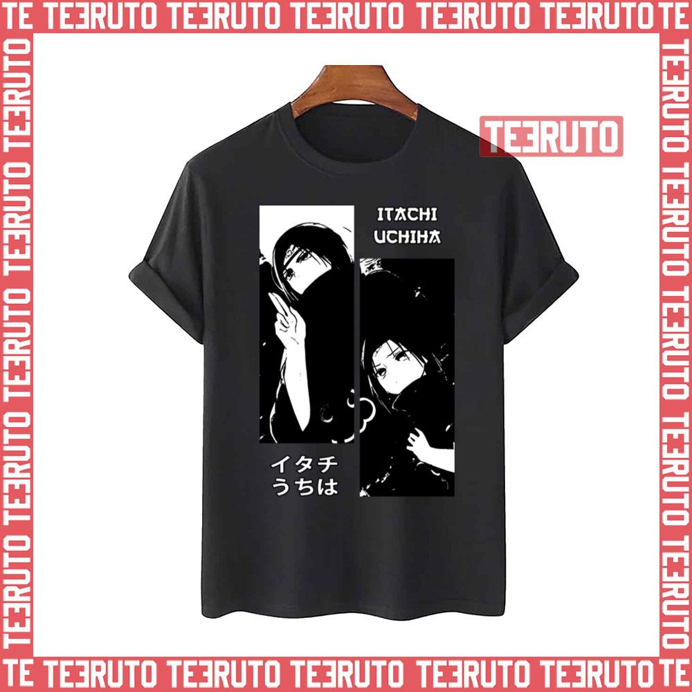 Black And White Manga Uchiha Itachi Naruto Shippuden Unisex T-Shirt
