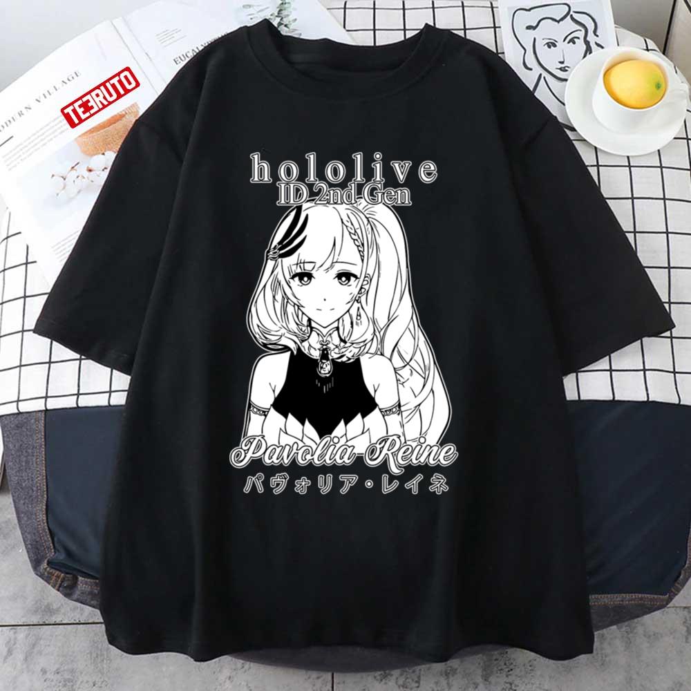 Black N White Artwork Pavolia Reine Hololive Indonesia Unisex T-shirt