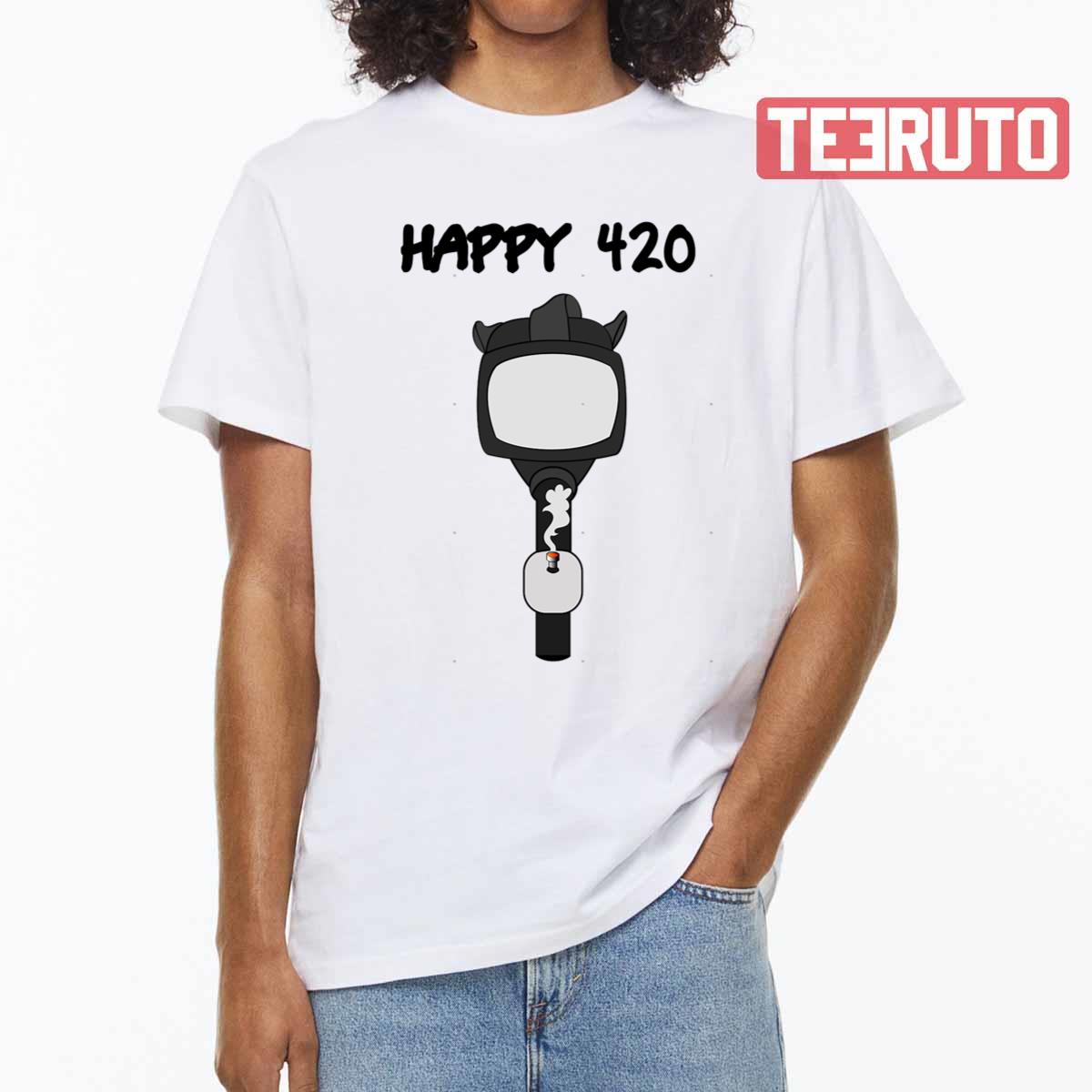 Gasmask Happy 420 Unisex T-shirt