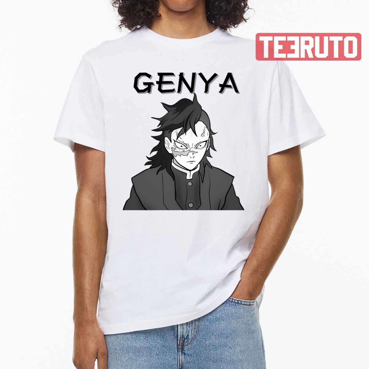 Genya Of Demon Slayer Black And White Art Unisex T-Shirt