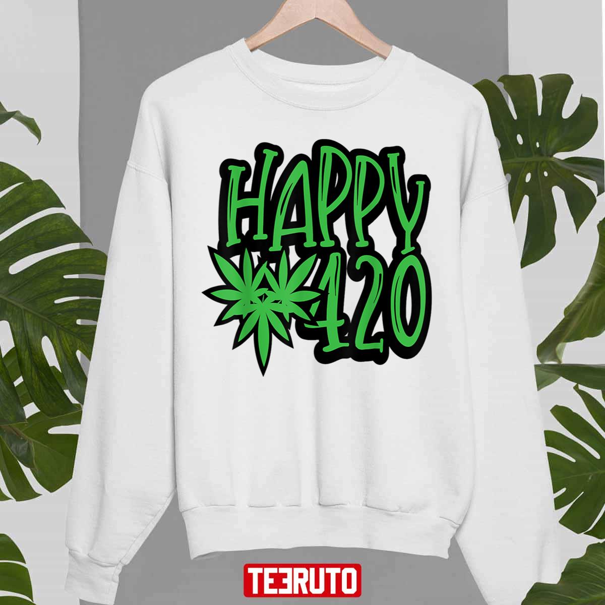 Green Colored Happy 420 Day Unisex T-shirt
