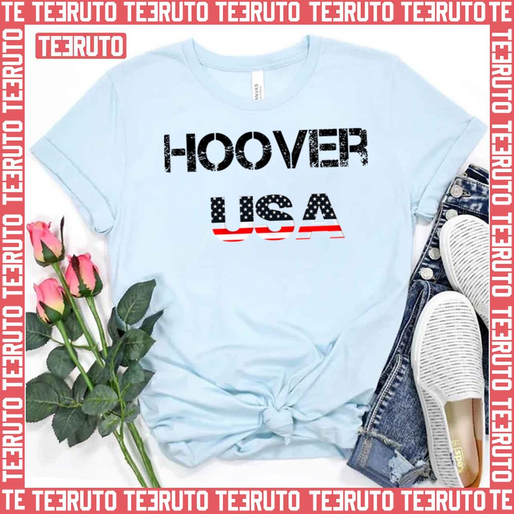 Hoover City Vintage And Usa Flag Fonts Unisex T-Shirt