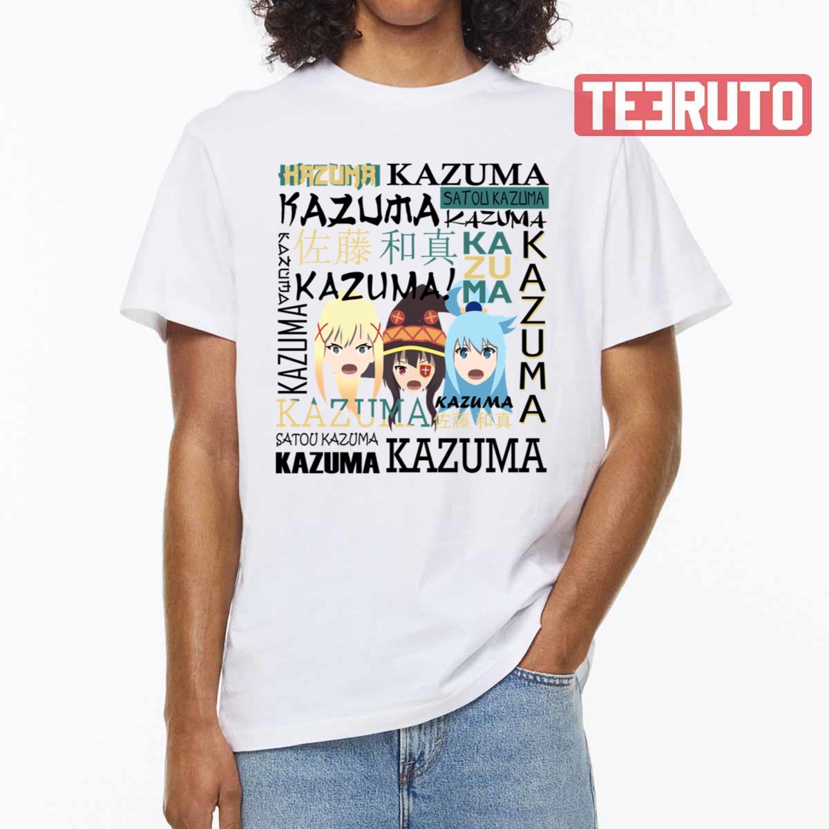 Kazuma Kazuma Kazuma Konosuba Cute Trio Unisex T-shirt