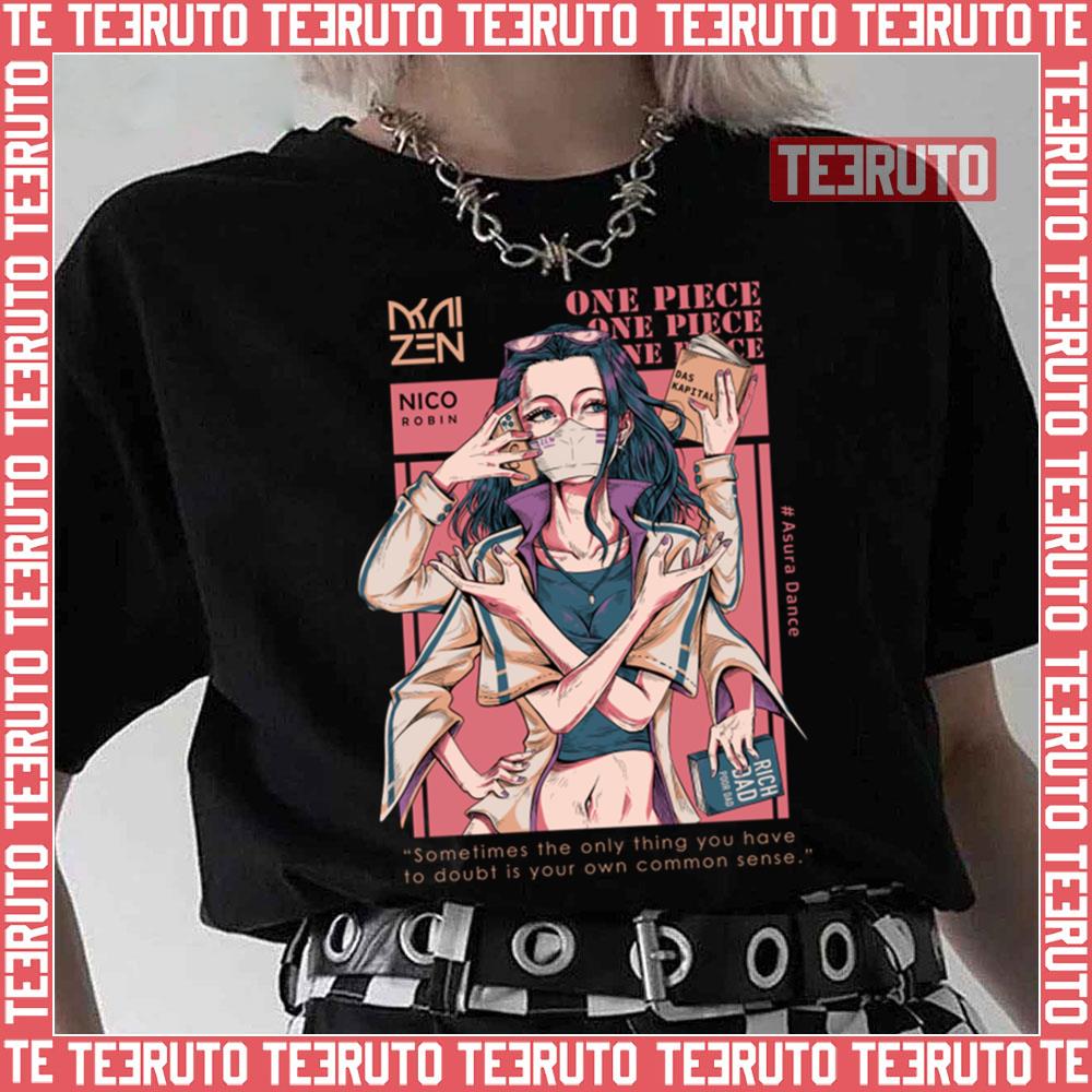 Nico Robin One Piece Anime Manga Book Japanese Unisex T-Shirt