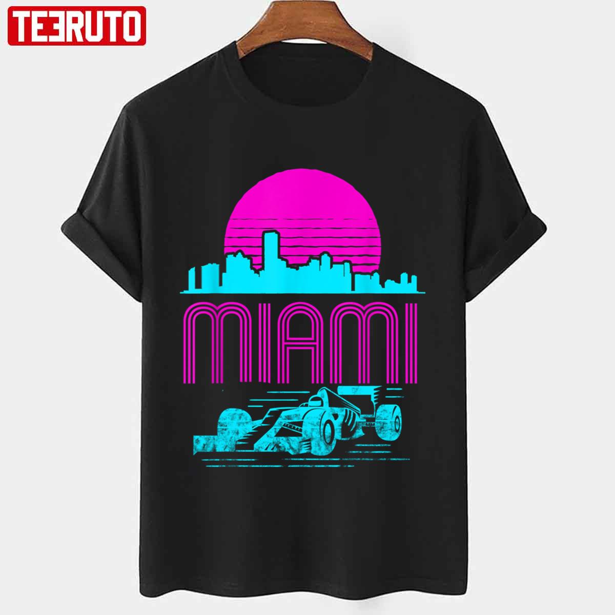 Racing Car Formula One Miami Grand Prix F1 Vintage Art Unisex T-Shirt