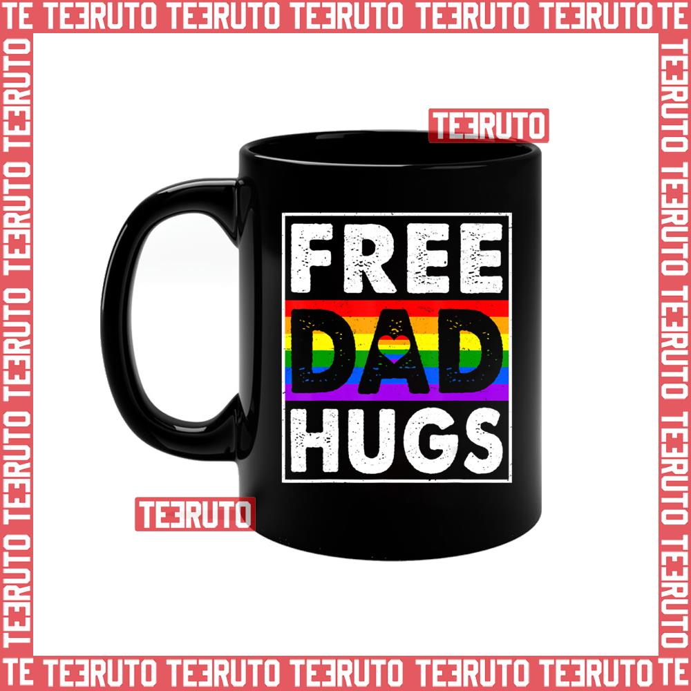 Rainbow Cute Free Dad Hugs Pride Lgbt Month Proud Dad Fathers Day Mug