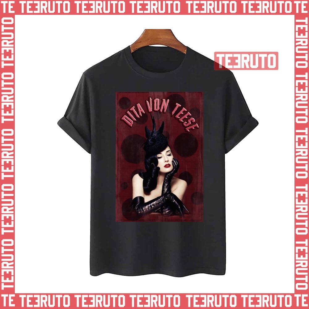 Red & Black Dita Von Teese Dot Texture Design Unisex T-Shirt