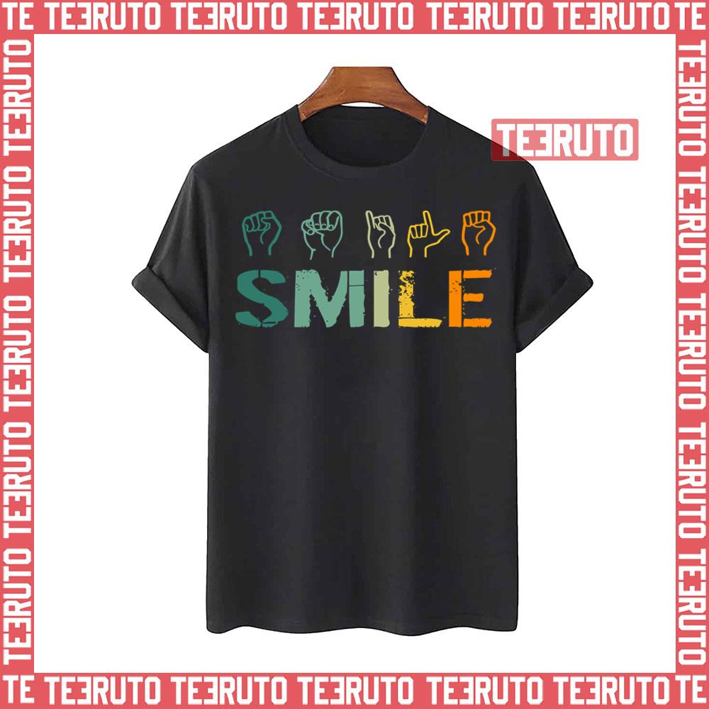 Smile Hand Sign Language Teachers Melanin Unisex T-Shirt