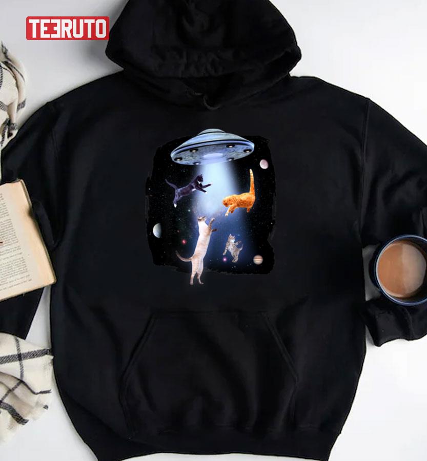 Space Cat Alien Abduction Extra Terrestrial Space Unisex T-Shirt