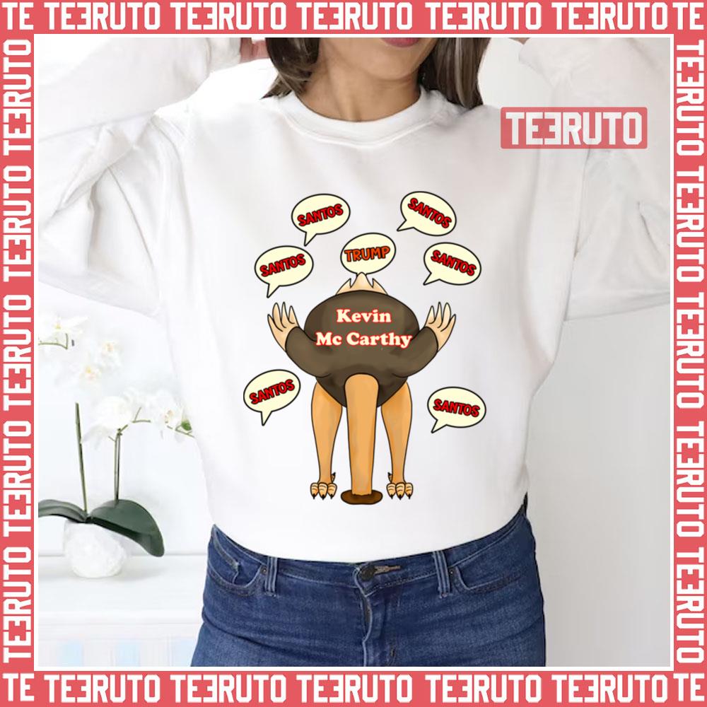 Speaker Of The House Kevin Mccarthy And The George Santos Scandal Ostrich Unisex Sweatshirt