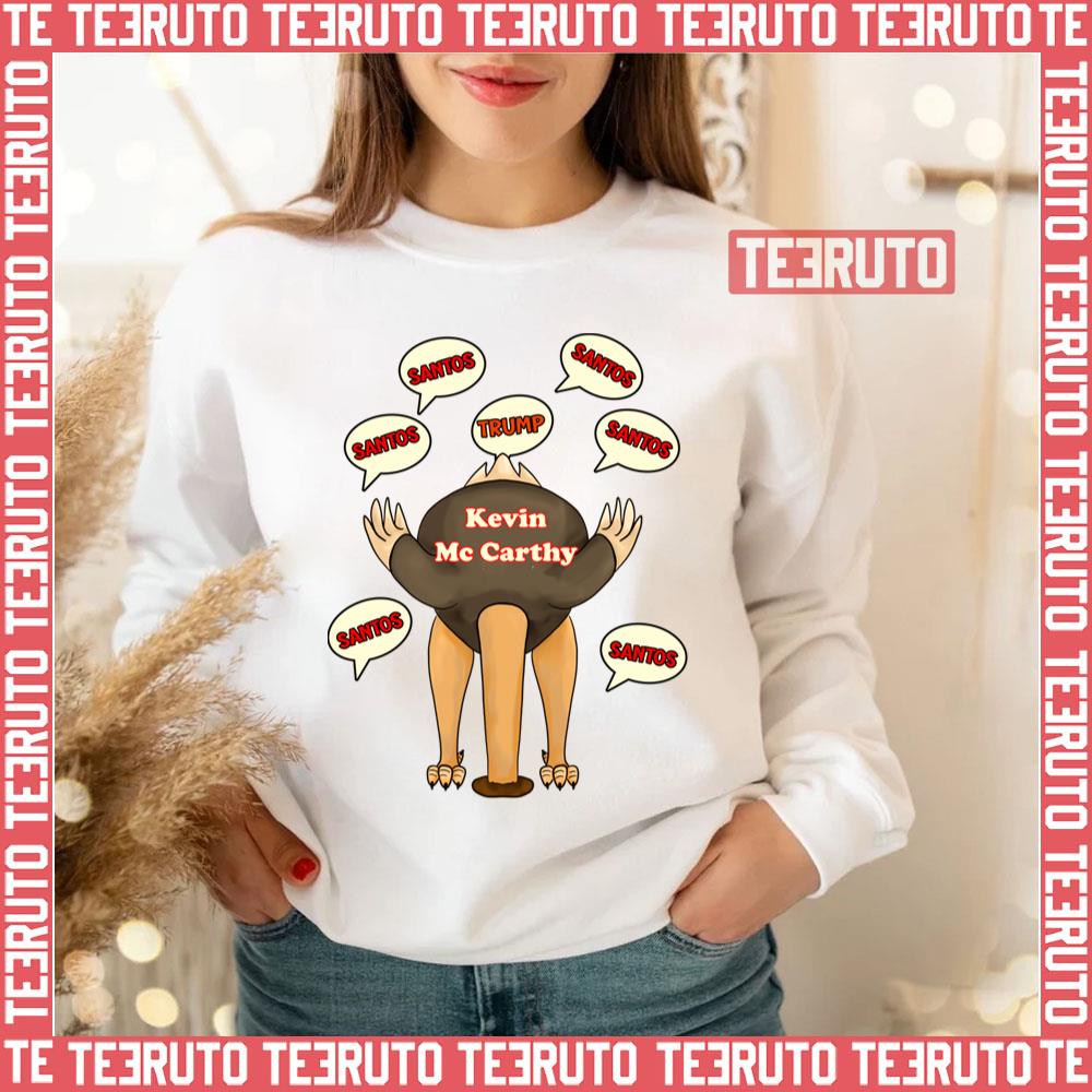 Speaker Of The House Kevin Mccarthy And The George Santos Scandal Ostrich Unisex Sweatshirt