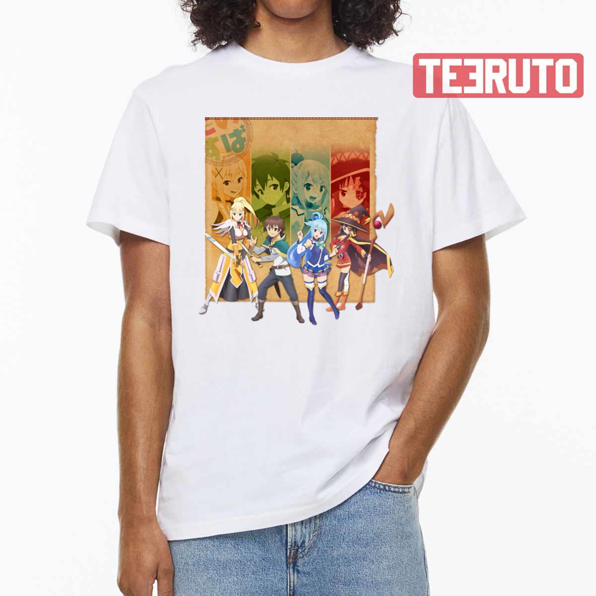 The Four Main Characters Of Konosuba Anime Unisex T-shirt