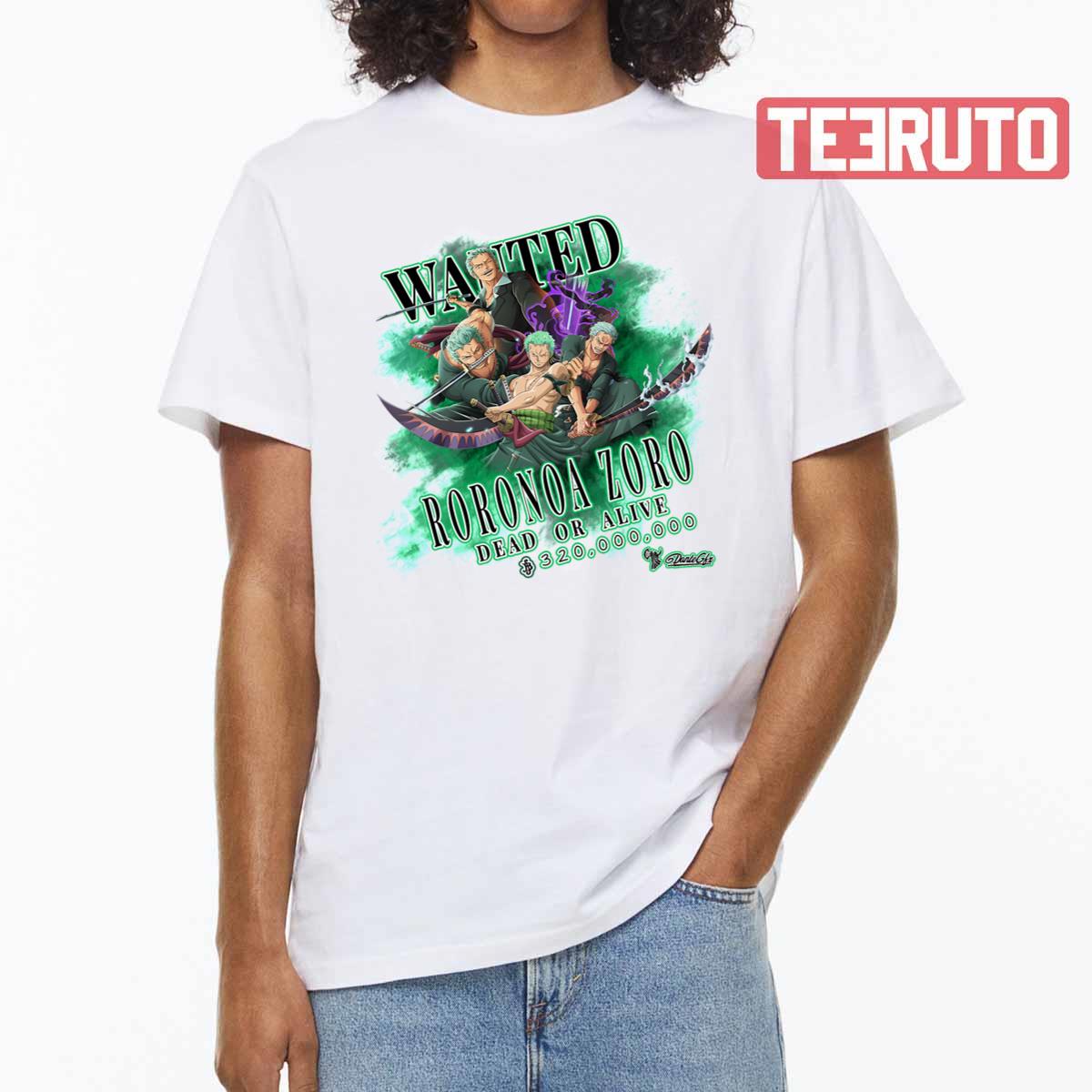 Wanted Zoro One Piece Roronoa Zoro Dead Or Alive Anime Unisex T-Shirt