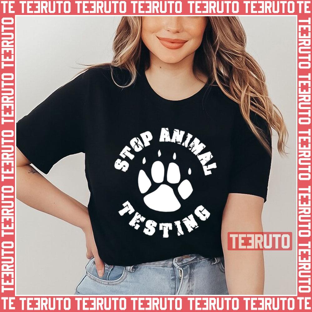 White Stop Animal Testing Protest Unisex T-Shirt