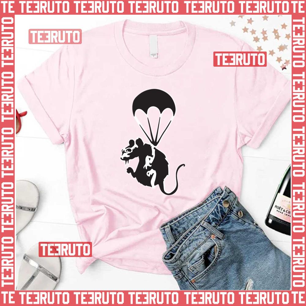 Banksy Rat With Parachute And Nuclear War Unisex T-Shirt