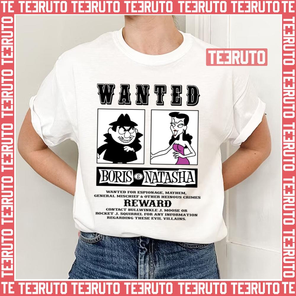Boris Natasha Wanted Graphic Unisex T-Shirt