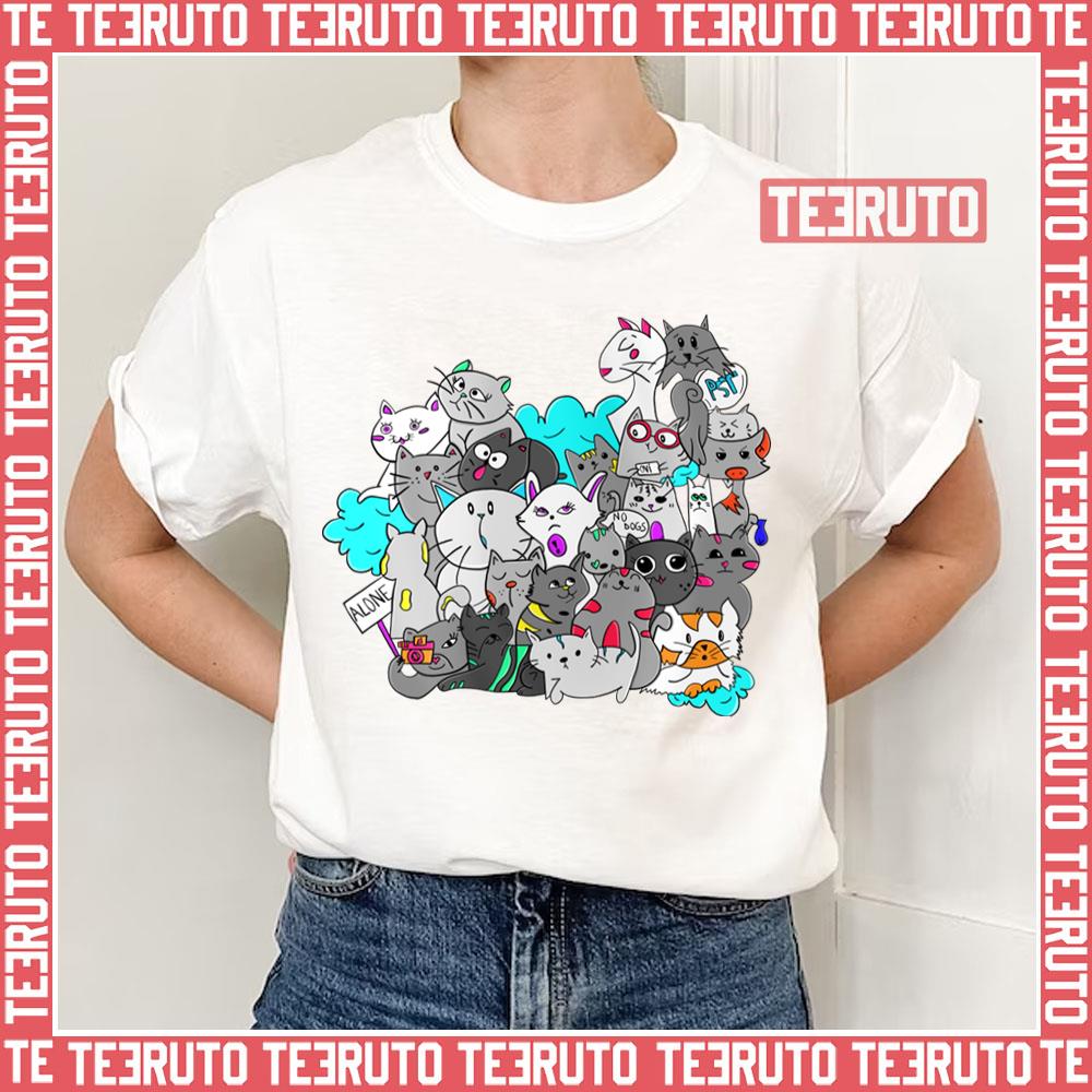 Cute Graffiti Cat Breeds Unisex T-Shirt - Teeruto