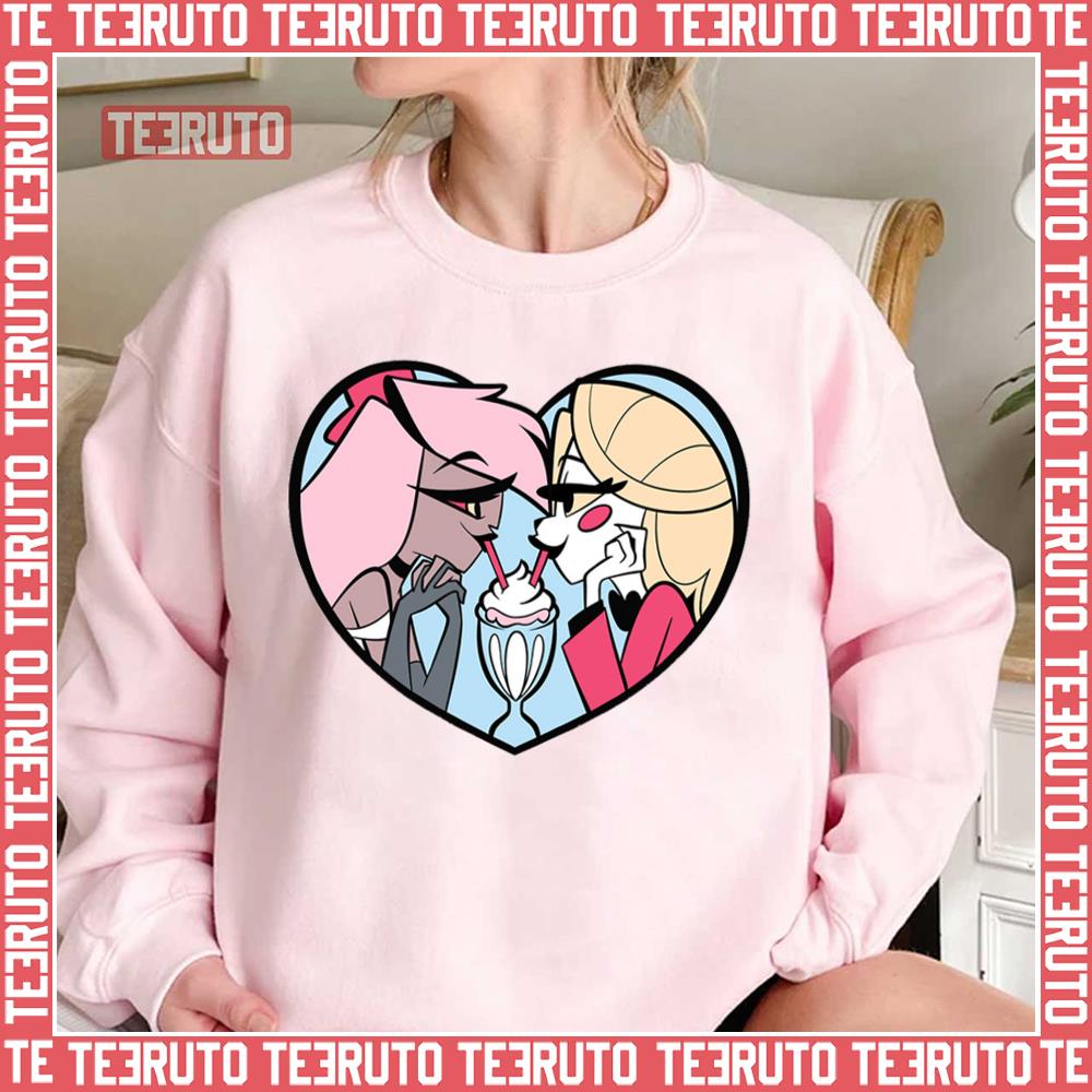 Cute Heart Design Hazbin Hotel Charlie And Vaggie Unisex T Shirt Teeruto