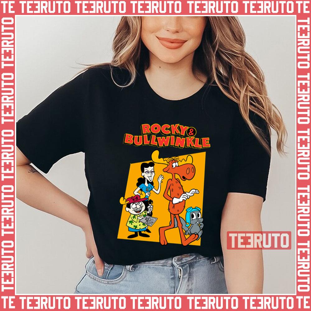 Orange Design Rocky And Bullwinkle Unisex T-Shirt