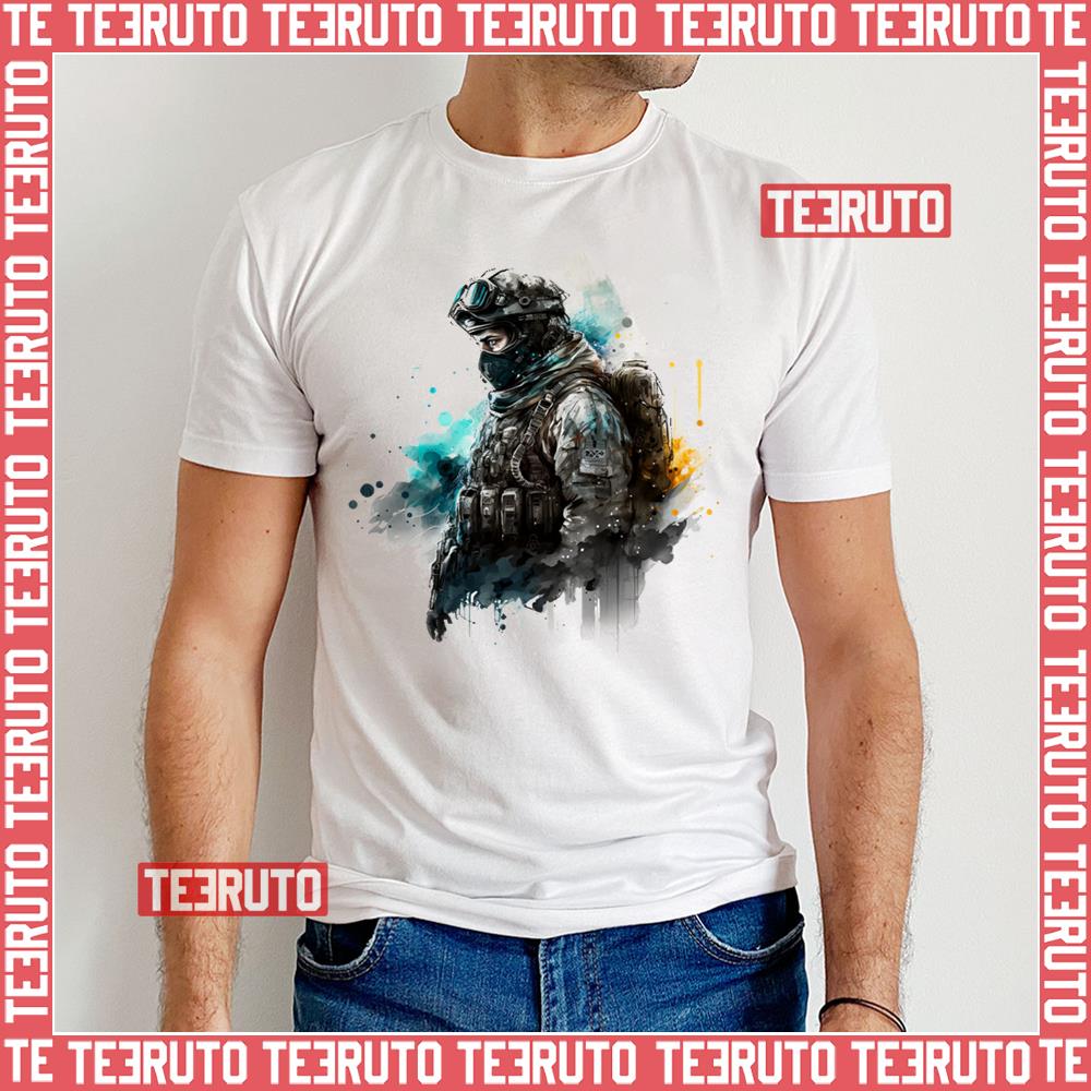 Soldier Watercolor Battlefield Unisex T-Shirt