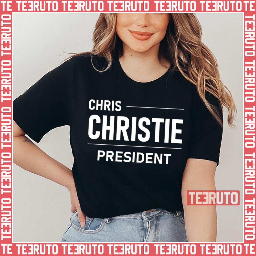 White Text Chris Christie For President Unisex T-Shirt