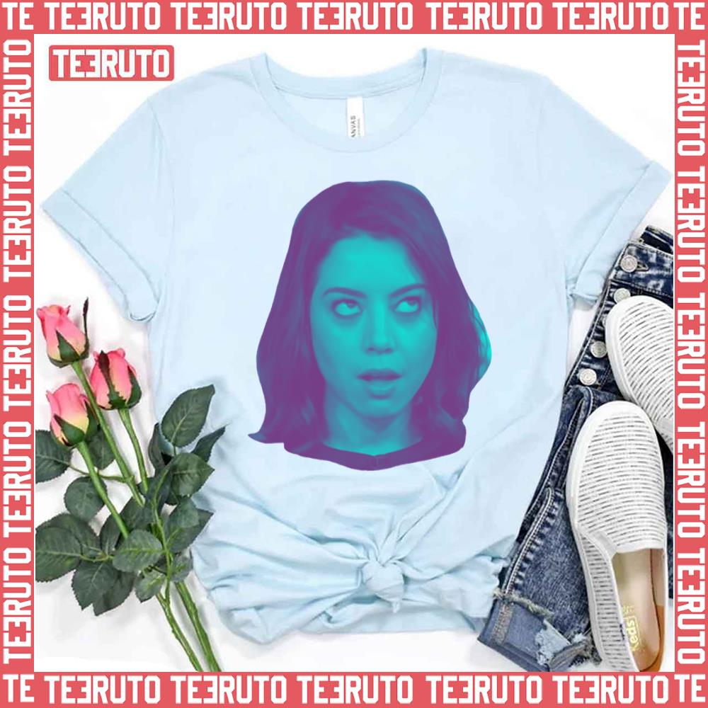Aubrey Plazas Rolling Eyes Head Unisex T-Shirt