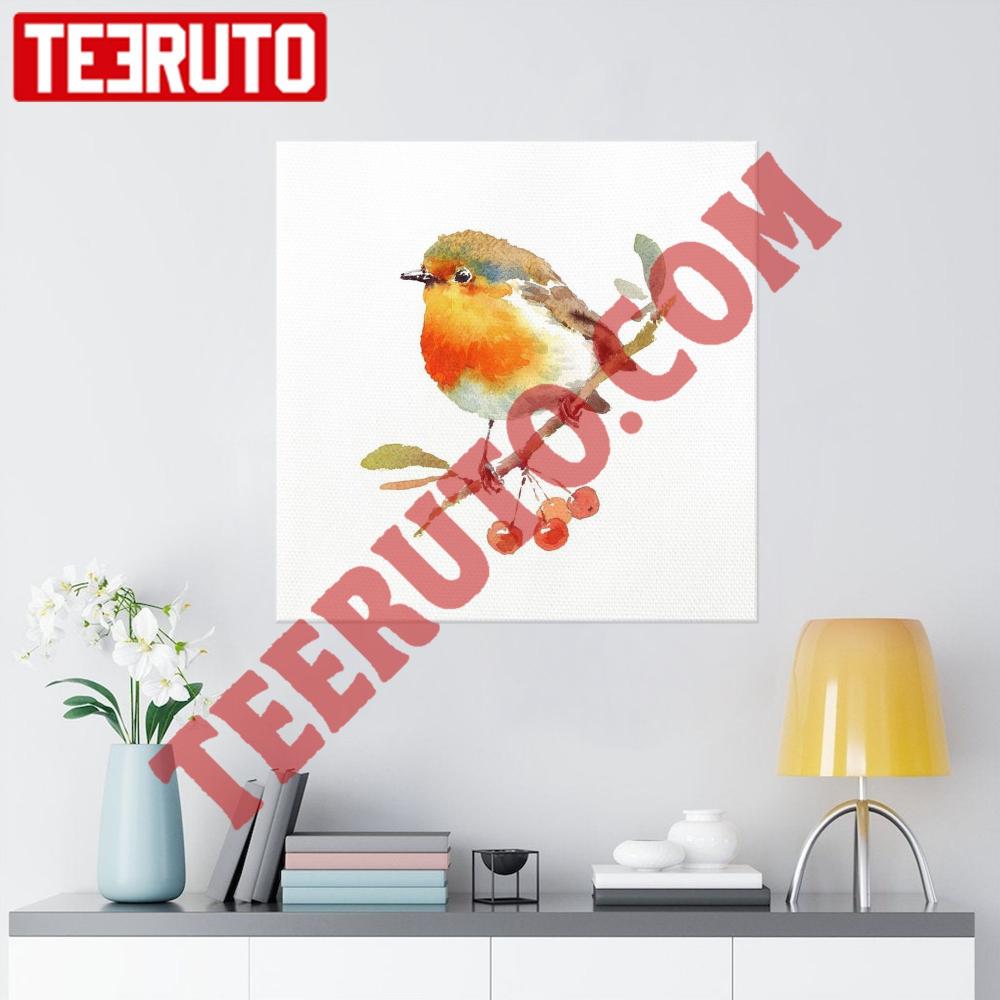 Bird Robin Seasonal Color Square Canvas