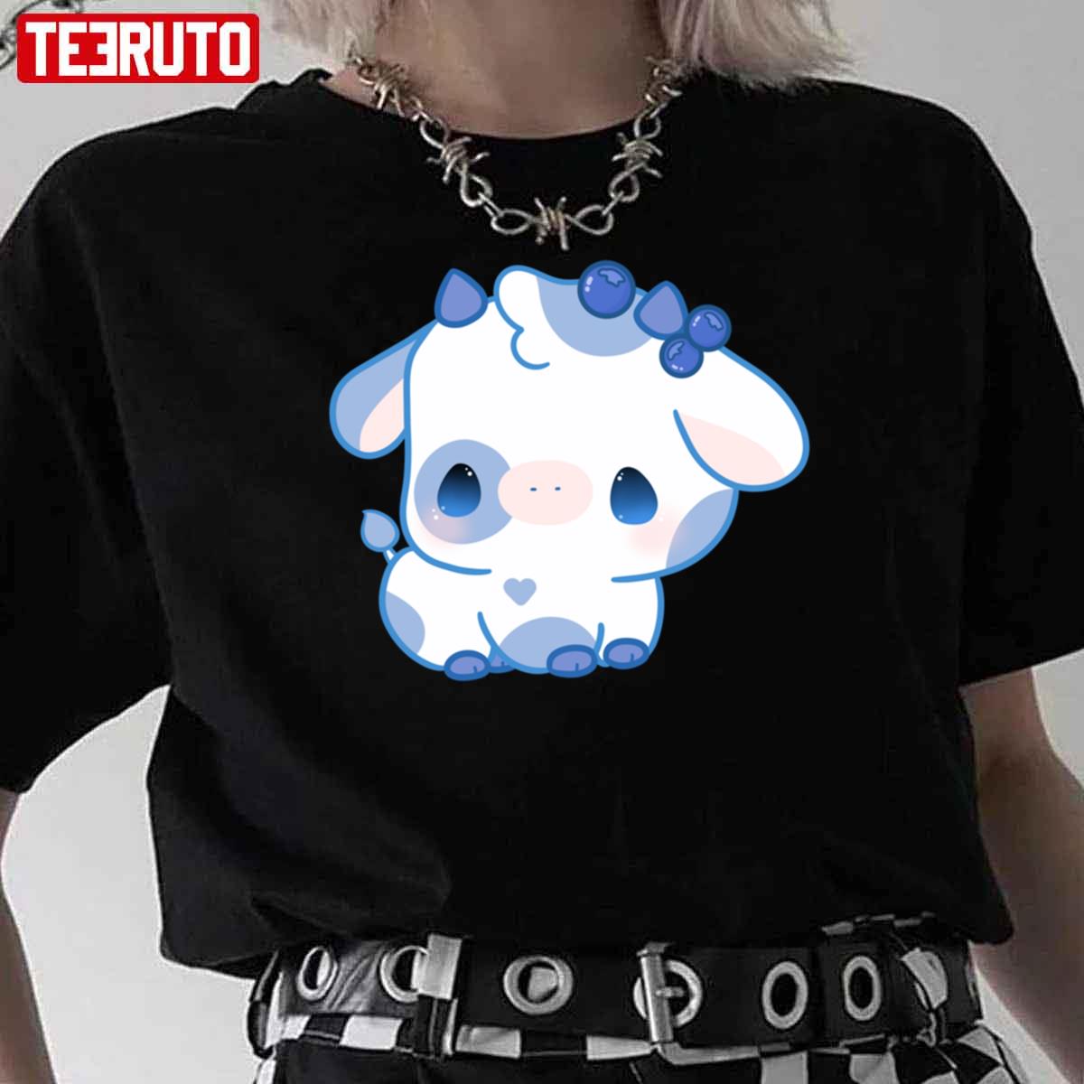 Blueberry Cow Kawaii Zoopals Unisex T-Shirt