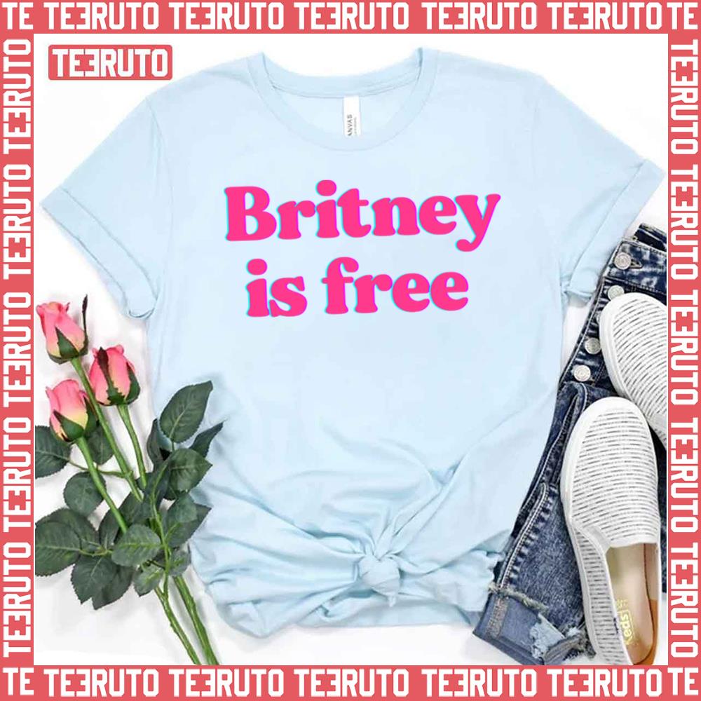 Britney Is Free Pink Text Britney Spears Unisex T-Shirt