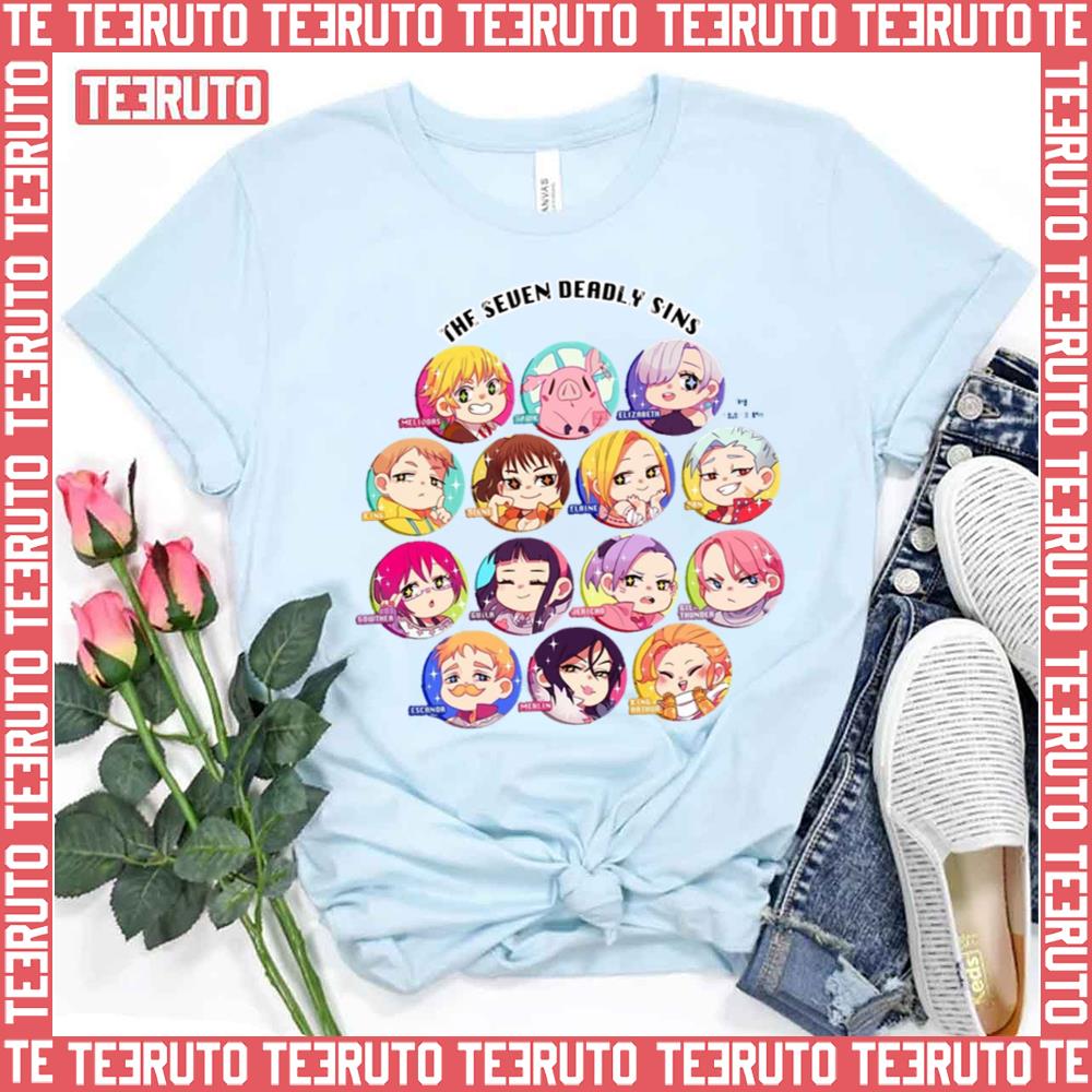 Chibi Colored Seven Deadly Sin Unisex T-Shirt