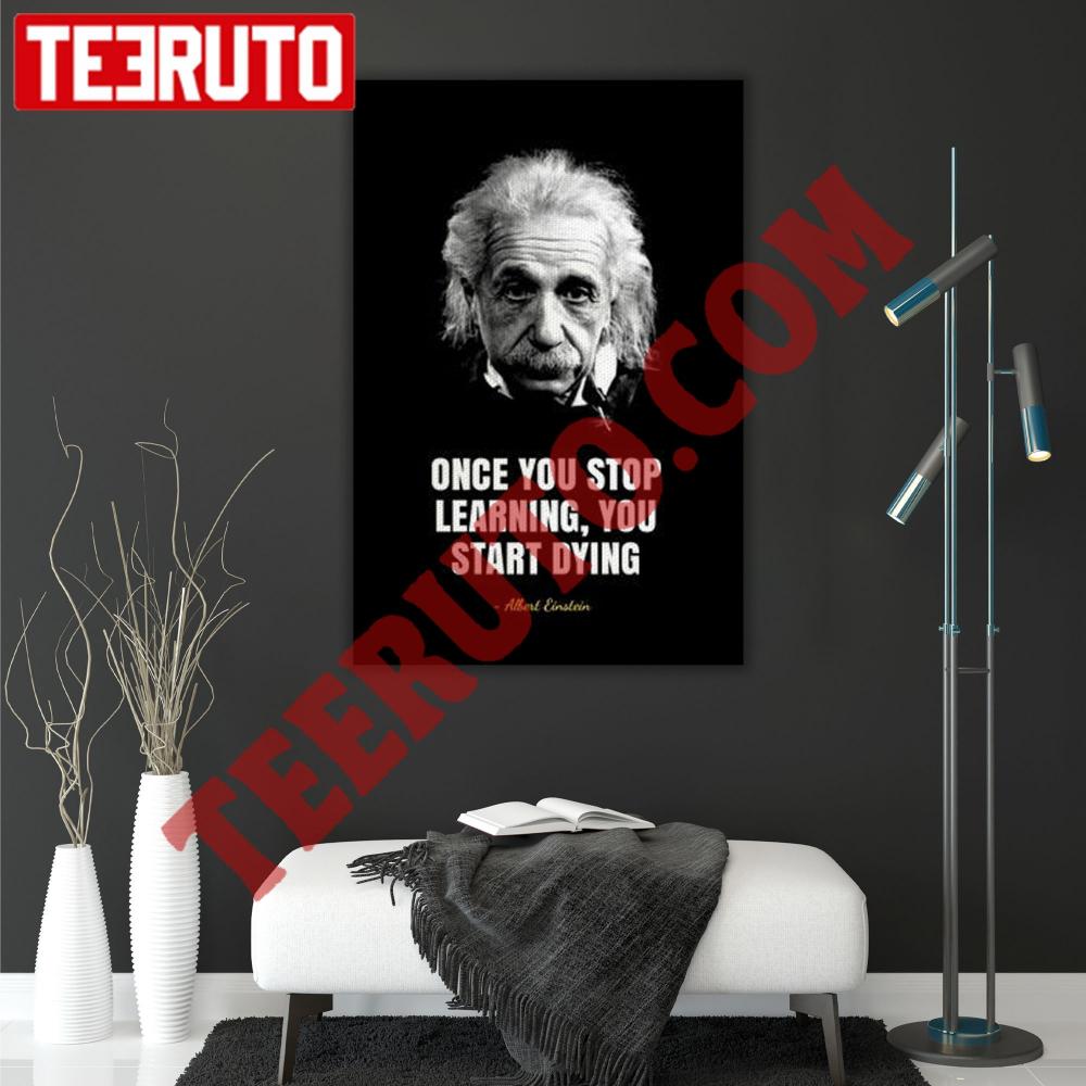 Dying Albert Einstein Quotes Portrait Canvas
