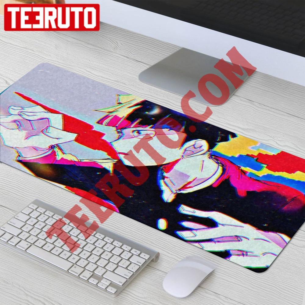 Glitch Art Mob Psycho Anime Mouse Pad