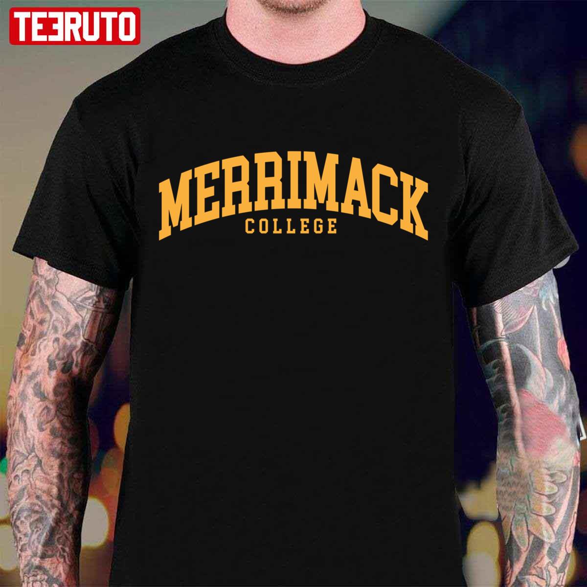 Merrimack College Font Curved Unisex T-Shirt