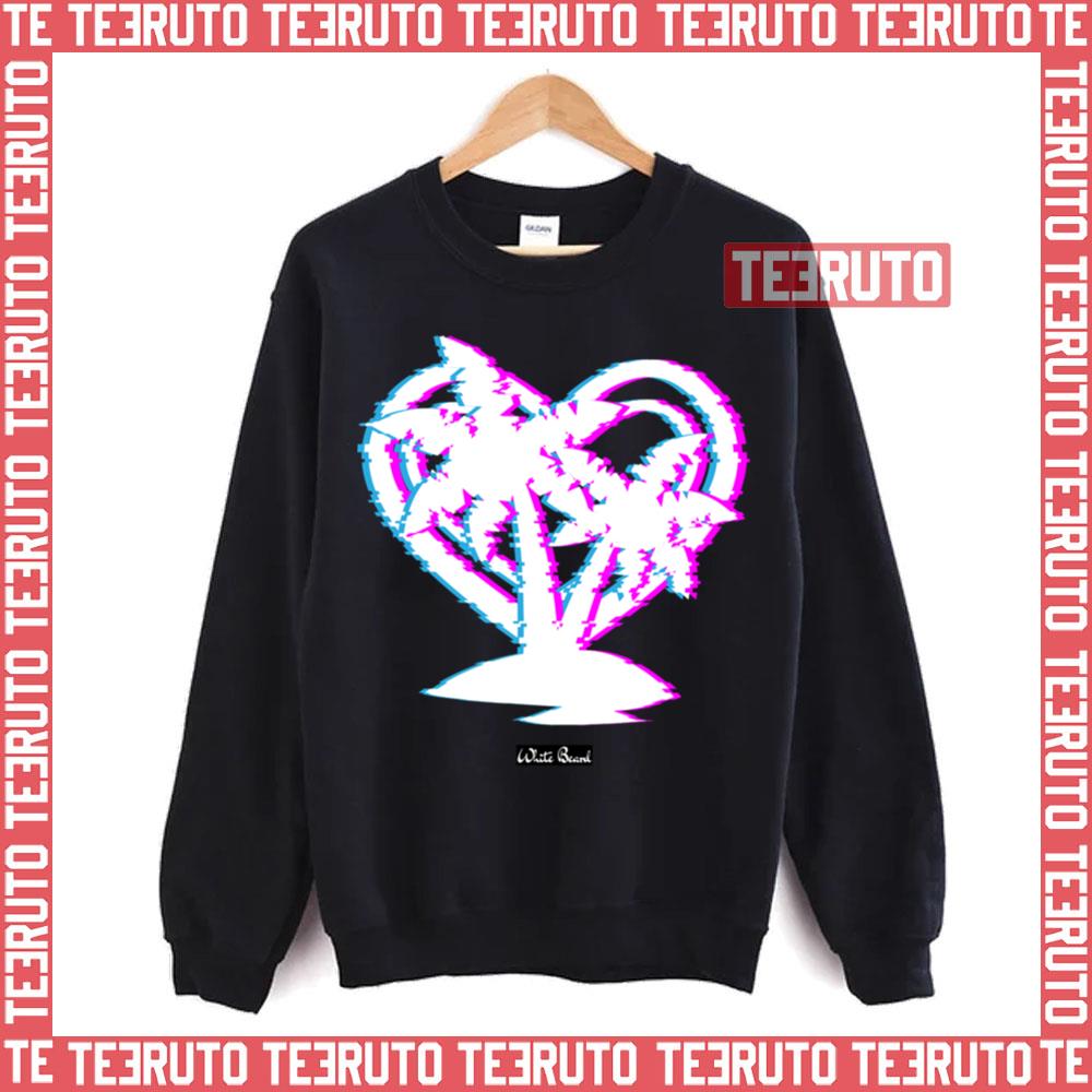 Palm Trees And Heartaesthetic Glitch Art Unisex Sweatshirt