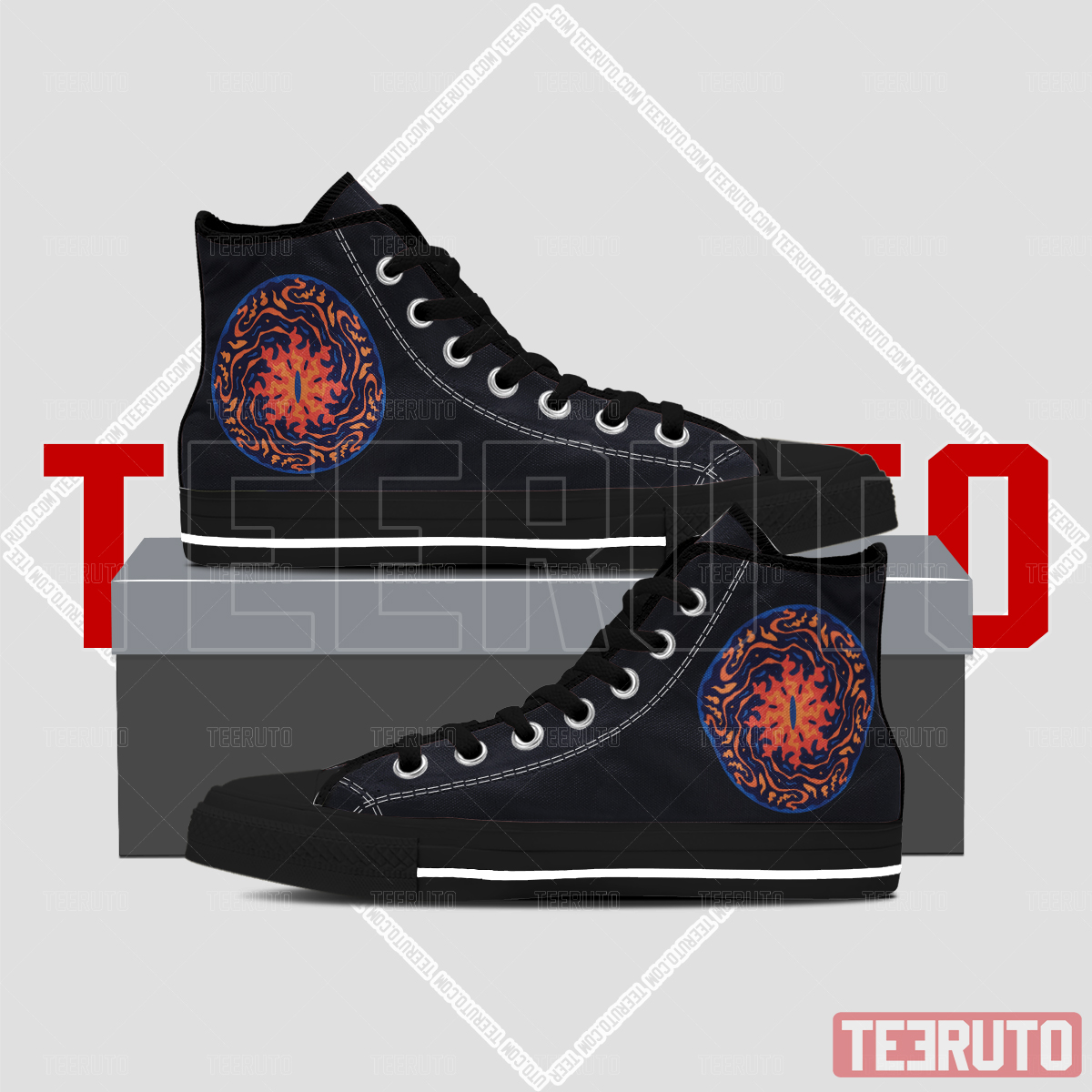 The Lord Of Rings Navy Logo Fanart Hightop Sneakers