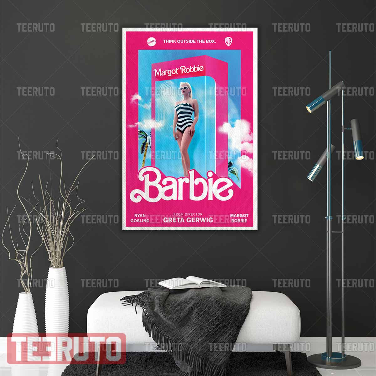 Think Outside The Box Barbie Margot Robbie Portrait Canvas