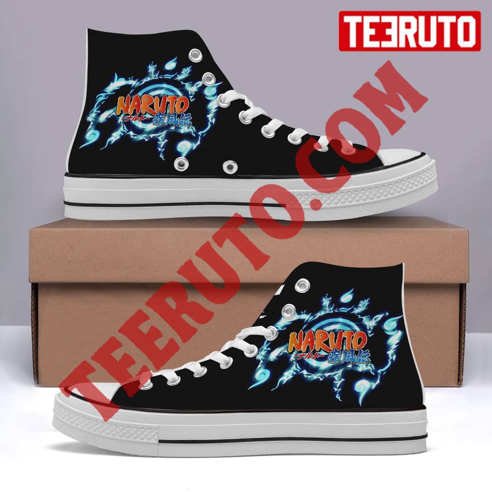 Water And Fire Logo Naruto High Top Retro Shoes