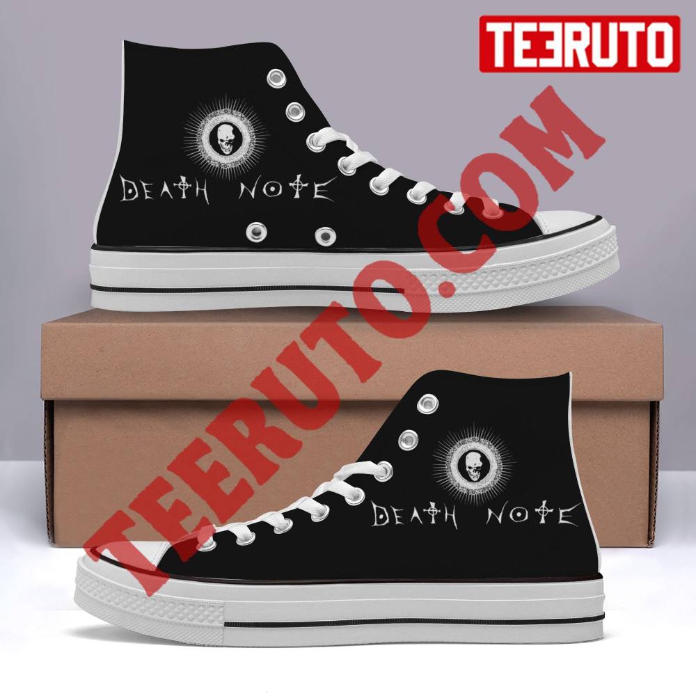White Death Note Logo High Top Retro Shoes