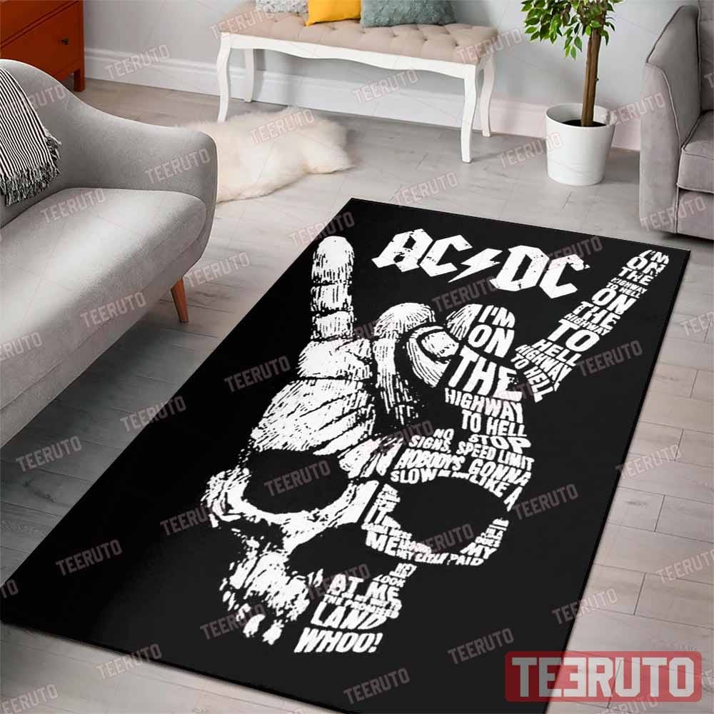 AC DC Rock Sign Rug