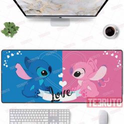 Adorable Love Of Stitch & Angel Mouse Mat