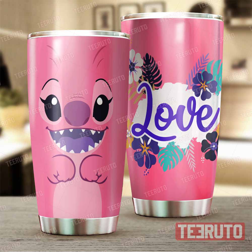 Stitch Tumbler With Lid and Straw-personalized Stitch & Angel 
