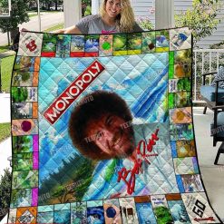 Bob Ross Monopoly Quilt Blanket