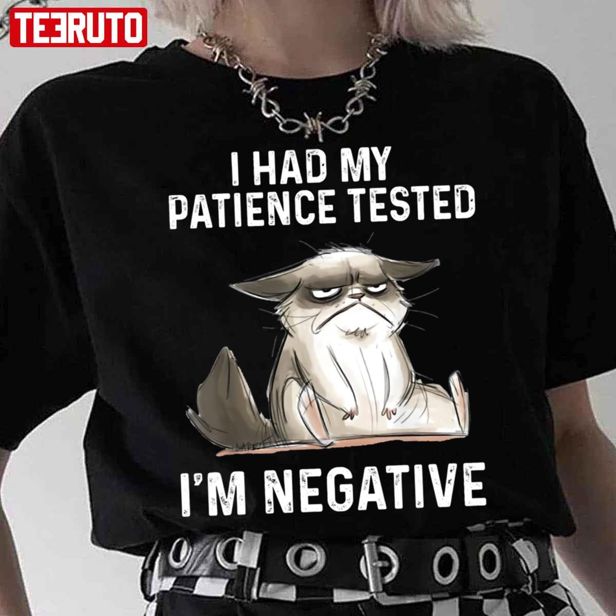 Cat I Had My Patience Tested I’m Negative Unisex T-Shirt