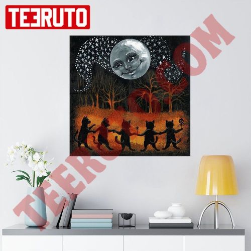 Cats Dancing On Halloween Square Canvas