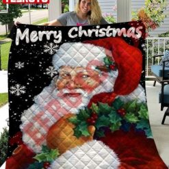 Christmas Diamond  Santa Claus Quilt Blanket