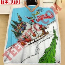 Christmas Grinch Max Dog Dr Seuss Sleigh Toys Christmas Fleece Blanket