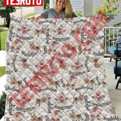 Christmas Ornaments Fabric Winter Quilt Blanket