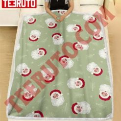 Christmas Trees Collection Vintage Santa Fleece Blanket