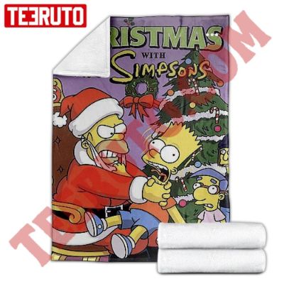 Christmas With The Simpsons Fleece Blanket