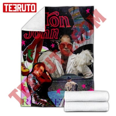 Collage Design Elton John 90s Music Fleece Blanket